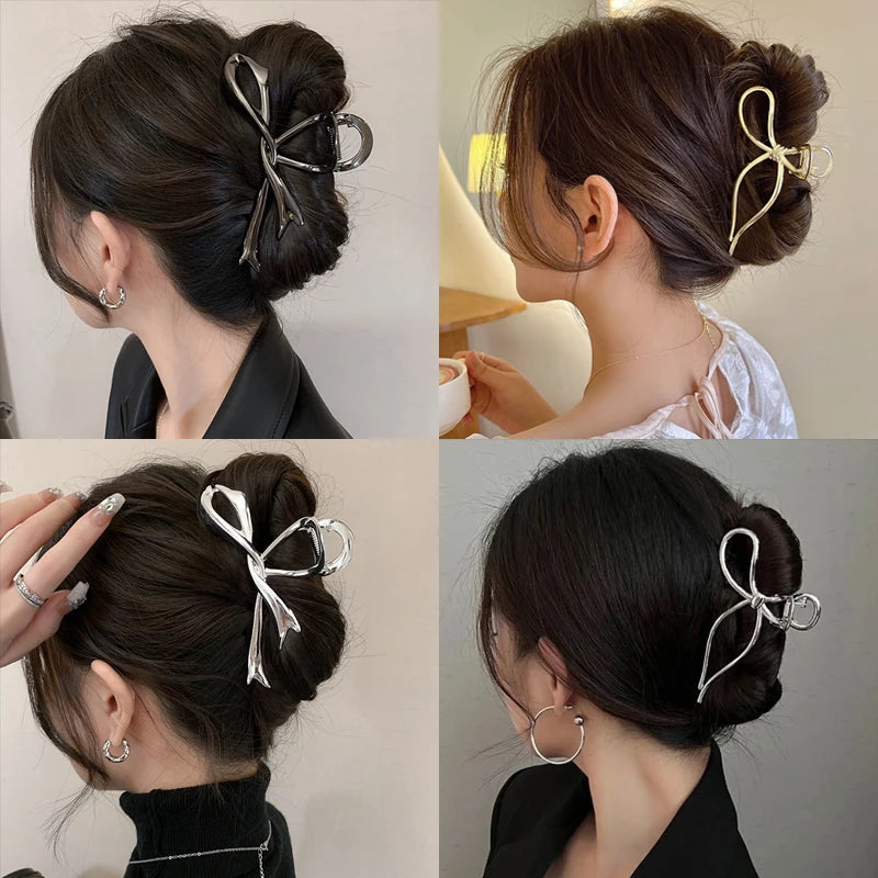 Elegant Vintage Ribbon Bow Hair Claw