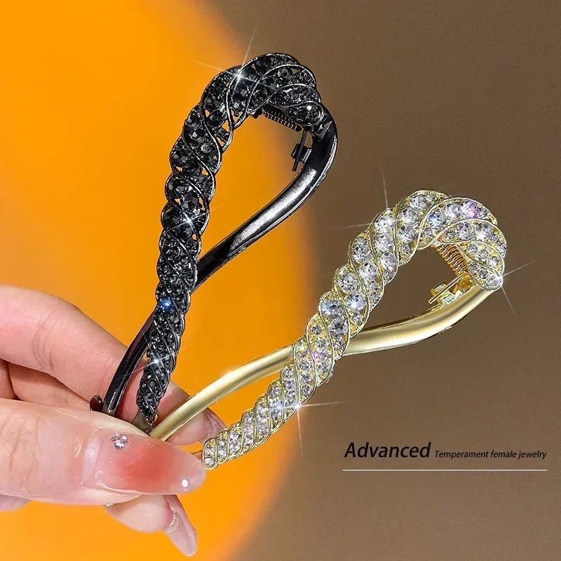 Rhinestone Hair Clasp Glamorous Chic