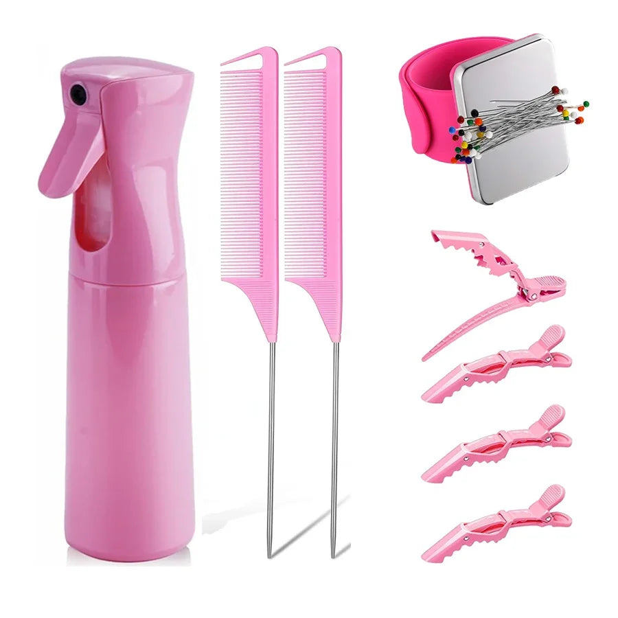 8 Piece Pink Spray Bottle Set