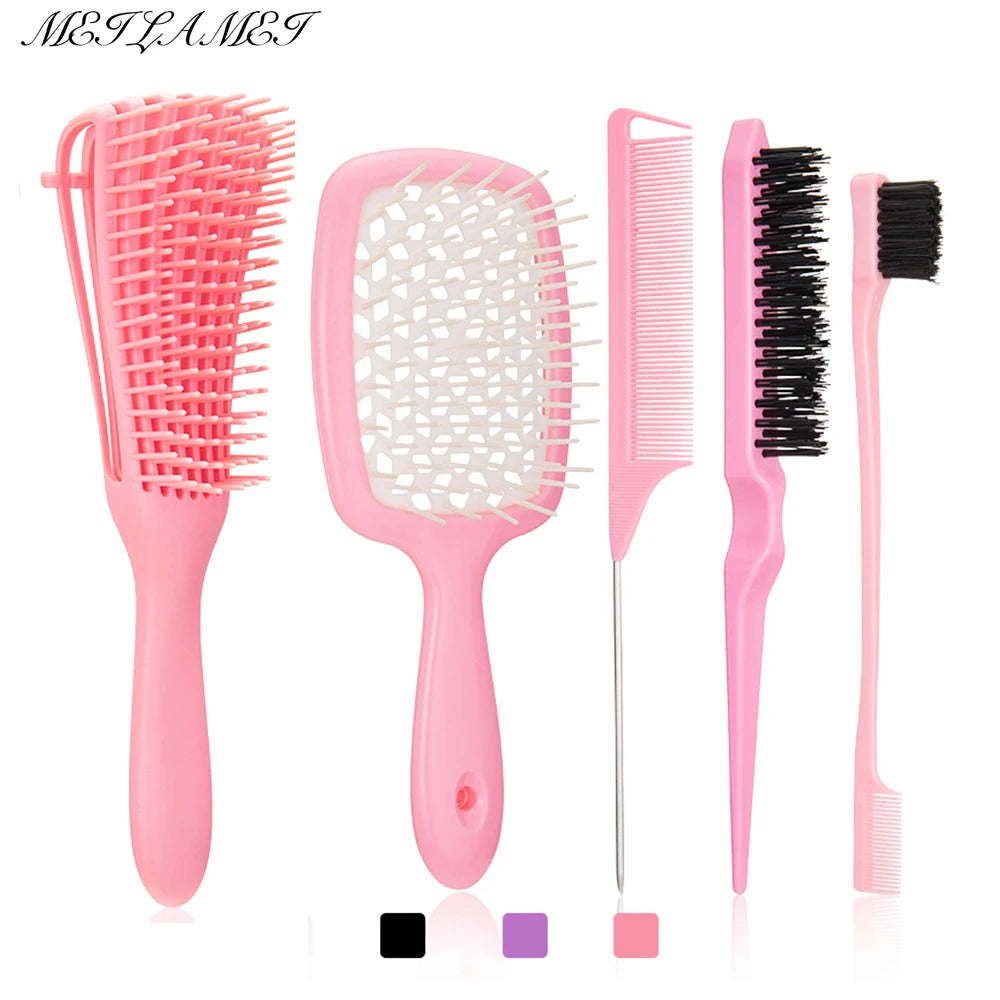 5-Piece Detangling &amp; Styling Hair Brush Set