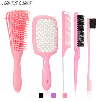 5-Piece Detangling &amp; Styling Hair Brush Set