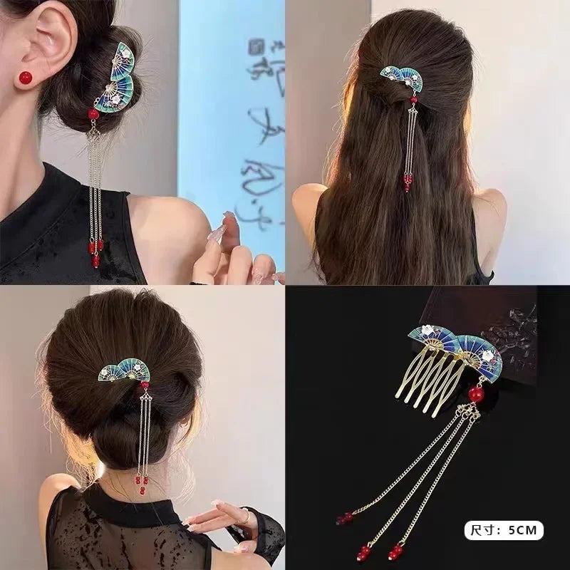 Elegant Fringe Fan Hair Comb Accessory