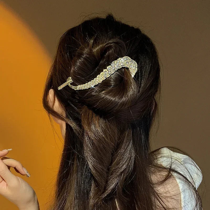 Rhinestone Hair Clasp Glamorous Chic